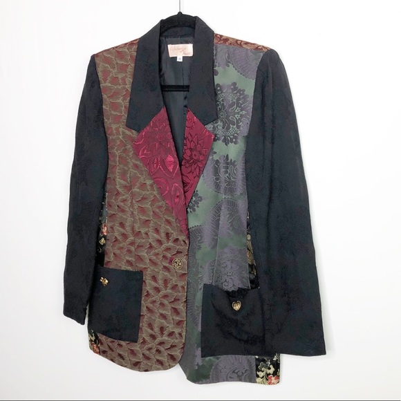 Reflections from the heart color fabric black jacquard blazer - Picture 11 of 12